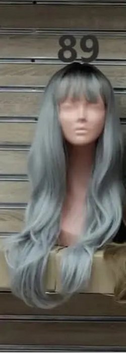 Long wig with curtain bangs