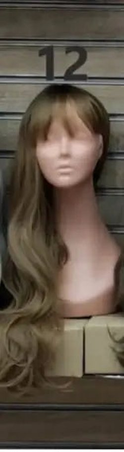 Long wig with curtain bangs