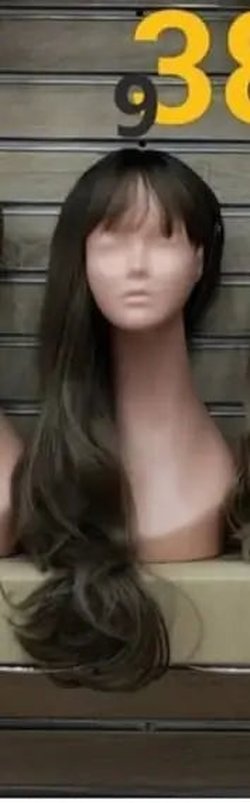 Long wig with curtain bangs