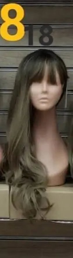 Long wig with curtain bangs