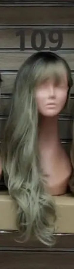 Long wig with curtain bangs