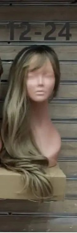Long wig with curtain bangs