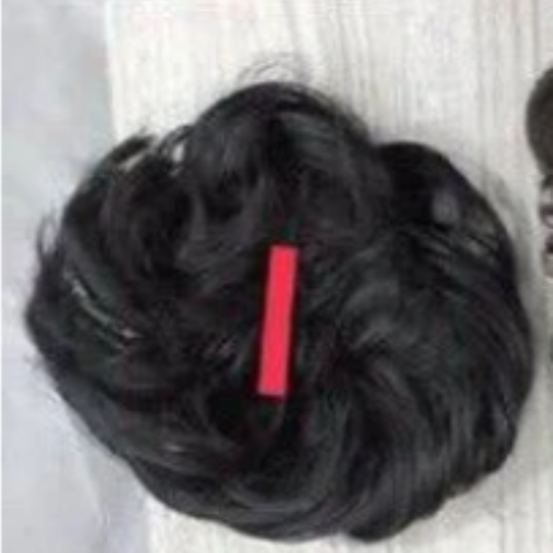Messy hair bun