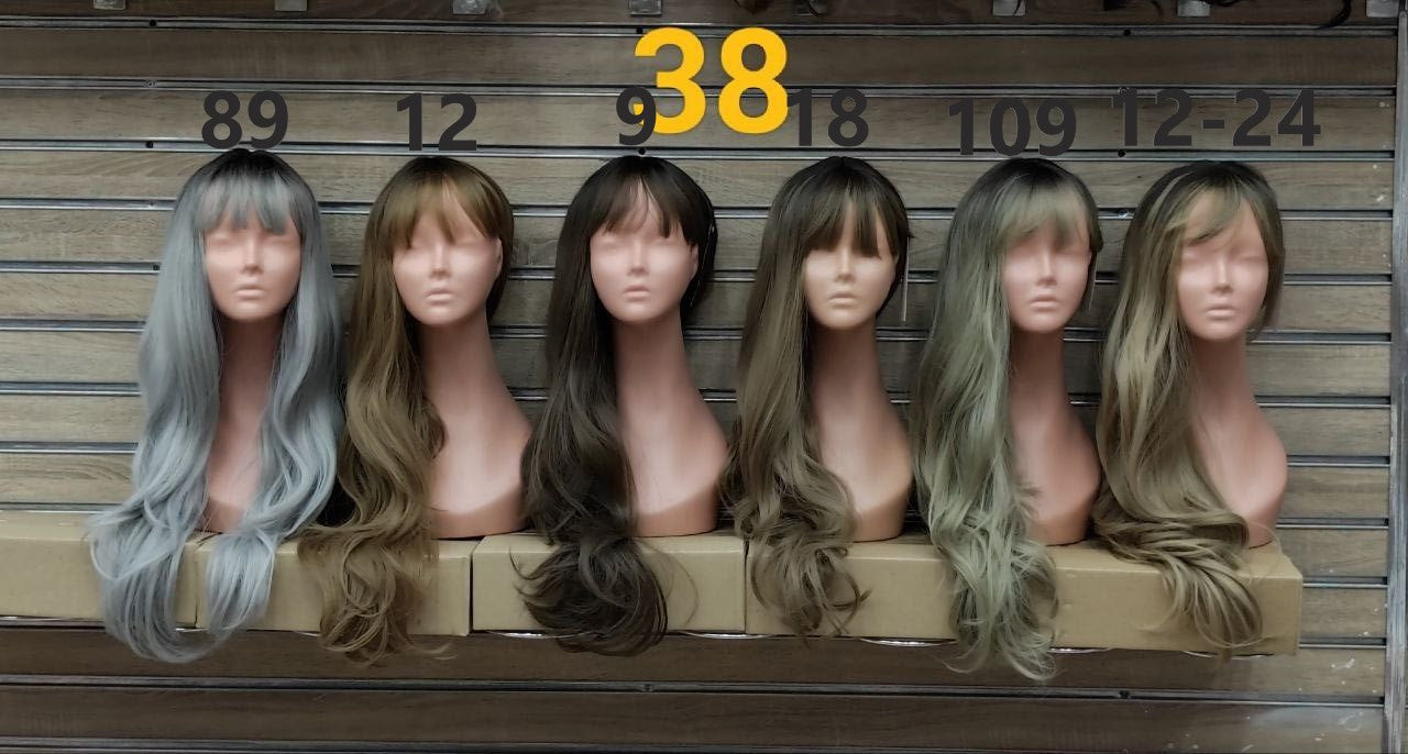 Long wig with curtain bangs